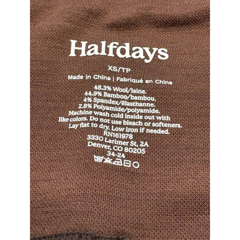 NWT Women's Halfdays High Waisted Merino Wool Blend Leggings -XS - Spiked Cocoa - Picture 4 of 5